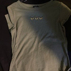 Rue 21 butterfly short sleeved ribbed shirt size xl